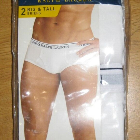 NEW Polo Ralph Lauren Men's 2-Pack Big & Tall Mid-Rise Briefs 3X 50-52 White - Picture 4 of 4